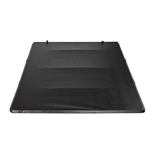 TrailFX Soft Tri-Fold Tonneau Cover Fits Ford F-150 2021-2026 Lockable Using Tailgate Handle 3 Panels and 2 Folds Black Vinyl with Aluminum Rails Top Rail Mount Truck Bed Cover TrailFX TFX3319