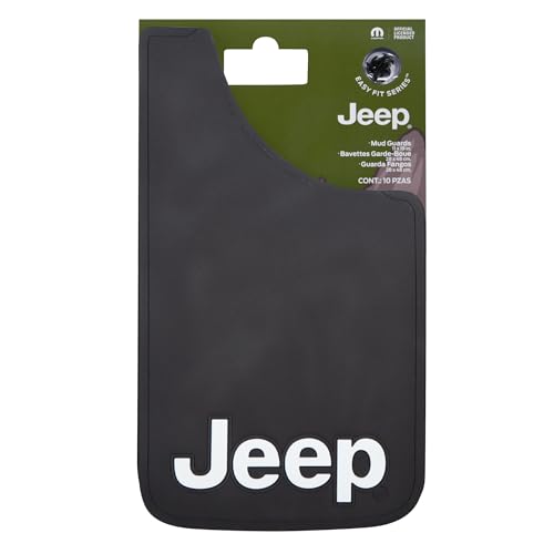 Plasticolor Plasticolor 000541R01 Jeep White Logo 11x19 Easy Fit Mud Guard - Set of 2 - Outdoor Depot