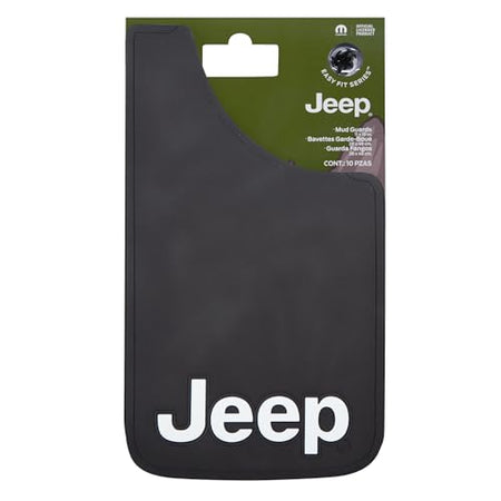 Plasticolor Plasticolor 000541R01 Jeep White Logo 11x19 Easy Fit Mud Guard - Set of 2 - Outdoor Depot