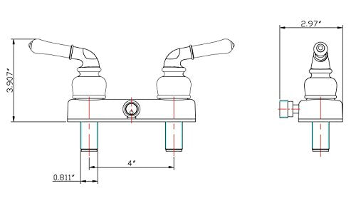 Dura Faucet Dura Faucet (DF-SA100C-WT) RV/Motorhome Shower Faucet Valve Diverter with Easy Turn Handles - Outdoor Depot