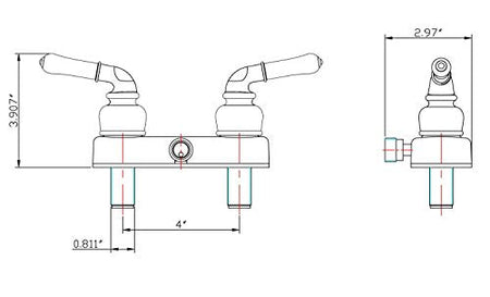 Dura Faucet Dura Faucet (DF-SA100C-WT) RV/Motorhome Shower Faucet Valve Diverter with Easy Turn Handles - Outdoor Depot