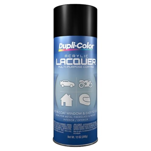 VHT EDAL1608 Dupli-Color Multi-Purpose Lacquer, Semi-Gloss, Black, 12 oz Engine & Performance