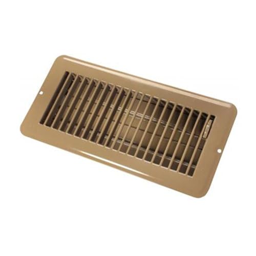 JR Products JR Products 02-29015 Dampered Floor Register - 4" x 10", Brown - Outdoor Depot