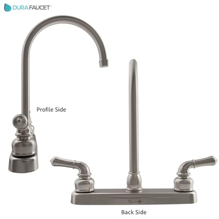 Dura Faucet Dura Faucet DF-PK330HC-SN RV J-Spout Kitchen Sink Faucet (Brushed Satin Nickel) - Outdoor Depot