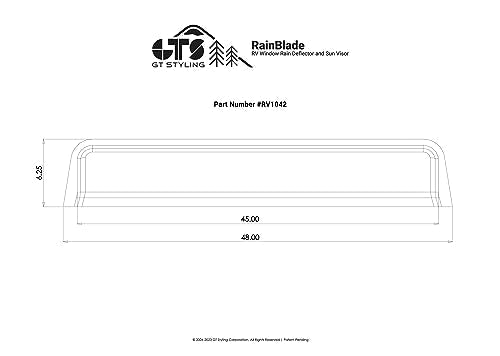 GT Styling RainBlade RV Window Deflector and Sun Visor (Fits 36-42 inch Wide Window) Smoke - Outdoor Depot