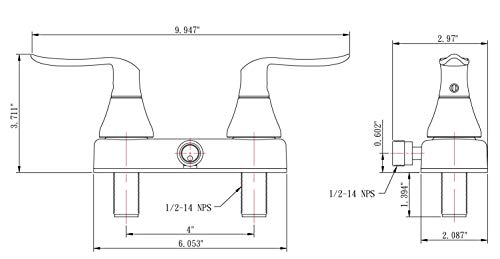 Dura Faucet Dura Faucet DF-SA100LH-SN RV Shower Faucet Valve Diverter with Winged Levers (Satin Nickel) - Outdoor Depot
