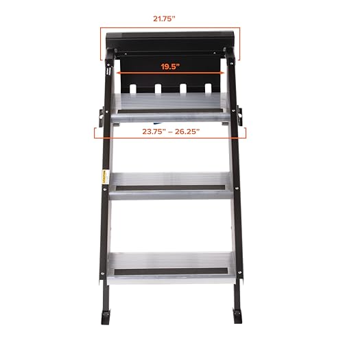 MORryde MORryde STP-207 StepAbove Fold-Up RV Entry Step - 3-Step (9" Step Rise), Fits 26" to 28" Door Width - Outdoor Depot