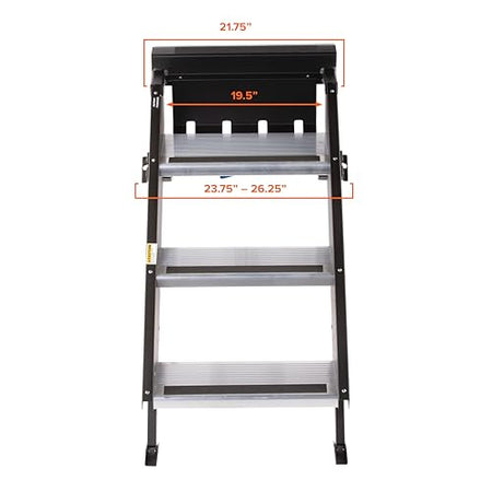 MORryde MORryde STP-207 StepAbove Fold-Up RV Entry Step - 3-Step (9" Step Rise), Fits 26" to 28" Door Width - Outdoor Depot