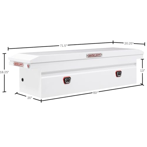 Weather Guard Weather Guard Model 120-3-04 Saddle Box, Steel, Full Low Profile, White, 11.0 cu ft - Outdoor Depot