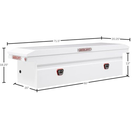 Weather Guard Weather Guard Model 120-3-04 Saddle Box, Steel, Full Low Profile, White, 11.0 cu ft - Outdoor Depot