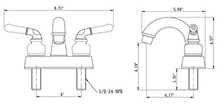 Dura Faucet Dura Faucet DF-PL620C-SN RV Bathroom Sink Faucet - Smooth Turning 2-Lever (Brushed Satin Nickel) - Outdoor Depot