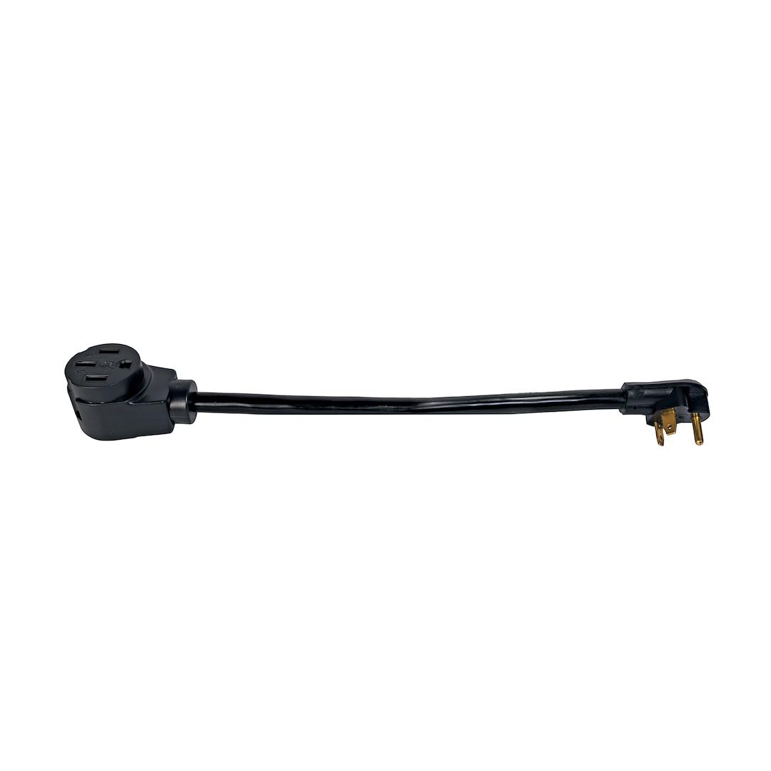 Arcon Arcon 14242C RV Power Cord Adapter 50 Amp Female to 30 Amp Male 18 Inch Pigtail TT-30P to 14-50R Black - Outdoor Depot