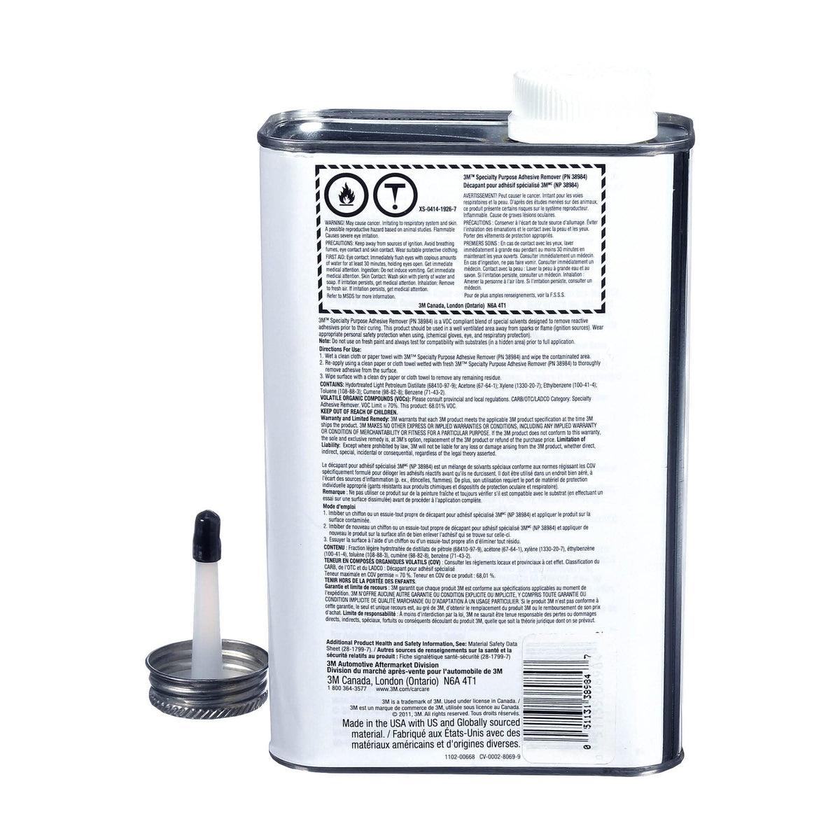3M 38984 Specialty Adhesive Remover , Transparent, Solvent Based, 1 Quart Arts, Crafts & Sewing