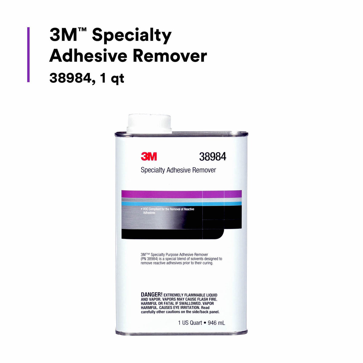 3M 38984 Specialty Adhesive Remover , Transparent, Solvent Based, 1 Quart Arts, Crafts & Sewing