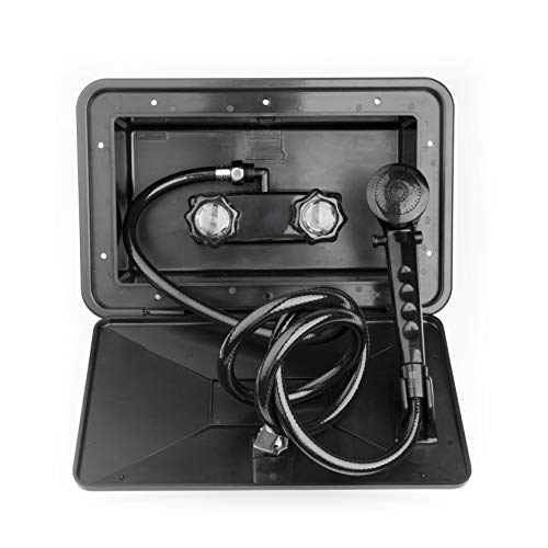 Dura Faucet Dura Faucet DF-SA170-BK RV Weatherproof Exterior Shower Box Kit - Lock and Key (Black) - Outdoor Depot