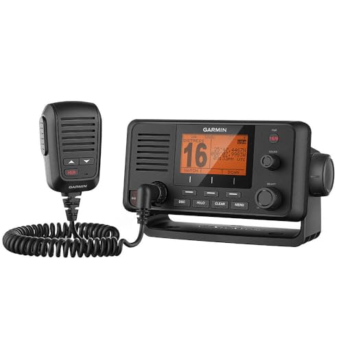 Garmin Garmin 0100209800 VHF 215 AIS, Slate Gray with Amp Yellow Band - Outdoor Depot