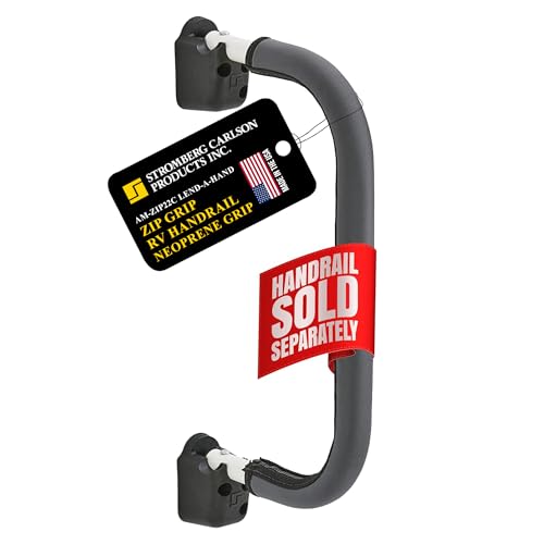 Stromberg Carlson AM-ZIP22C Lend-A-Hand Zip Grip - RV Handrail Neoprene Grip Cover with Nylon Zipper - Machine Washable - Fits AM-250, AM-255 Mini Assist Rail - 22" (Charcoal)