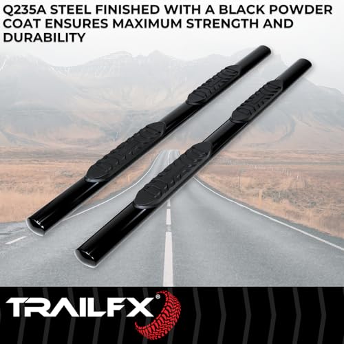 Trailfx TrailFX Nerf Bars for Chevrolet Silverado 1500 Crew Cab 2020-2021 Black Powder Coated Steel 4 Inch - Outdoor Depot