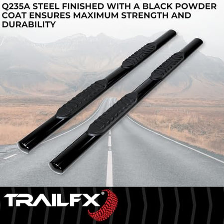 Trailfx TrailFX Nerf Bars for Chevrolet Silverado 1500 Crew Cab 2020-2021 Black Powder Coated Steel 4 Inch - Outdoor Depot