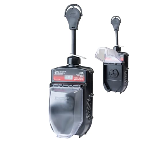 Progressive Industries EMS-PT30X Portable RV Surge Protector, Black, 30 Amp