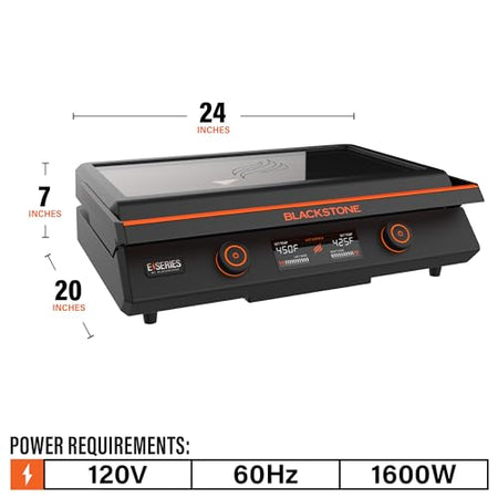 BLACKSTONE Blackstone 22-Inch Electric Griddle - 1600W Non Stick Ceramic Titanium Coated Stainless Steel - Outdoor Depot