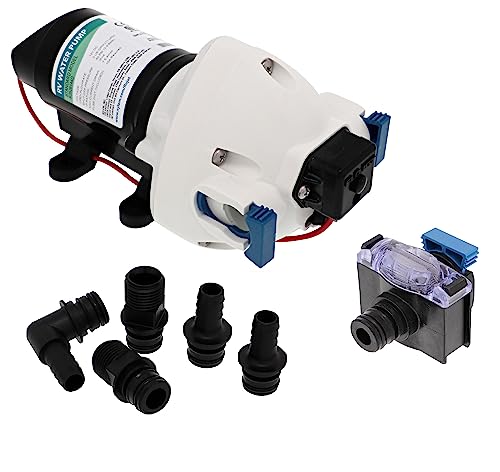 Flojet Flojet RV Water Pump R3526144D, 12 VDC 3-Chamber - Small Water Pump Ideal for Boats/Camper-Trailers - - Outdoor Depot