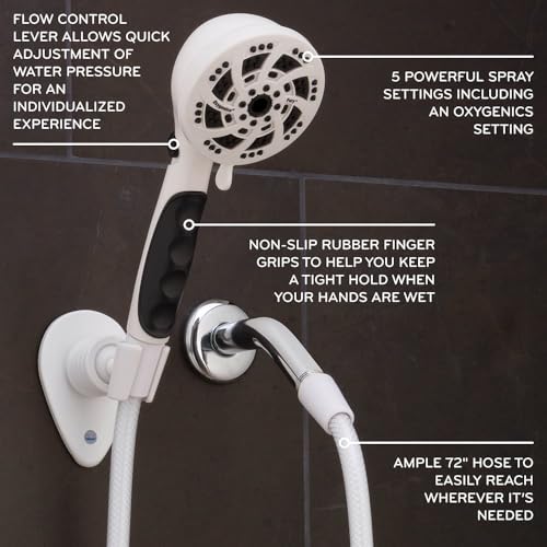 ETL Oxygenics Fury RV Handheld Shower Head Kit, White - Outdoor Depot