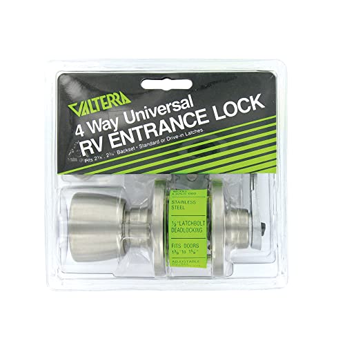Valterra Valterra L32CS000 Knob/Lever Stainless Lockset with 1-Piece Latch housing with 1/2 Inch Latch Bolt, - Outdoor Depot