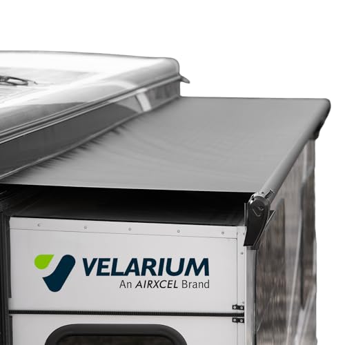 Velarium Complete 90 Slide Topper Awning Roll Tube with Black Canopy and Matching Black Hardware Easy Install RV Slide Outs Fits Rooms 79-85, Heavy-Duty Protection, UV Resistant, Outdoor Use