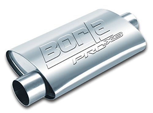 BORLA 40659 ProXS Universal Muffler 2.5" Center Inlet/ 2.5" Center Outlet 425" x 7.88" Oval x 14" Long body 19" Overall Length Universal Part. Reversible Design.