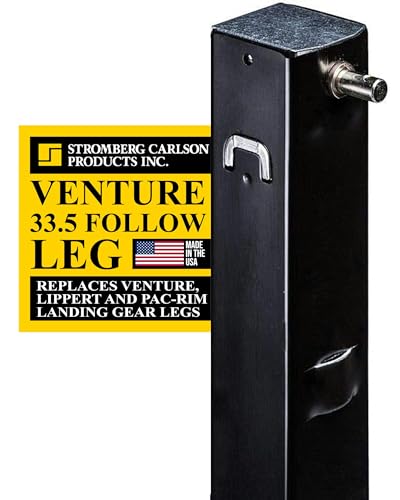 Stromberg Carlson LG-177201 Venture Follow Leg - 5th Wheel Landing Gear Replacement for RV, Camper & Trailer - Compatible with Venture, Lippert & Pac-Rim - Pin Included - Black, 33.5" Leg