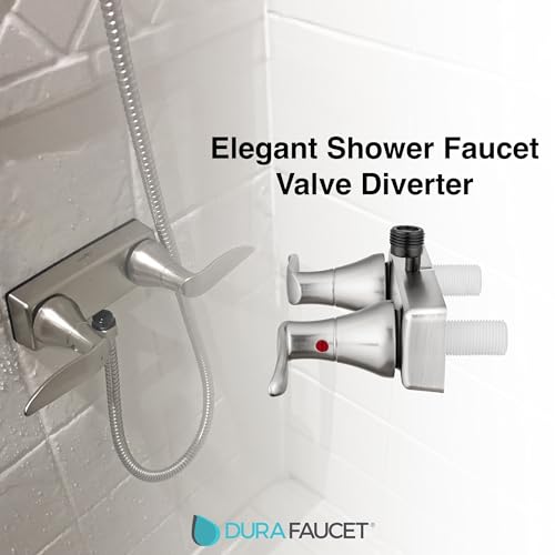 Dura Faucet Dura Faucet DF-SA100LH-SN RV Shower Faucet Valve Diverter with Winged Levers (Satin Nickel) - Outdoor Depot
