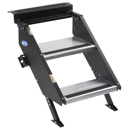 MORryde MORryde STP-201 StepAbove Fold-Up RV Entry Step - 2-Step (9" Step Rise), Fits 24" Door Width - Outdoor Depot