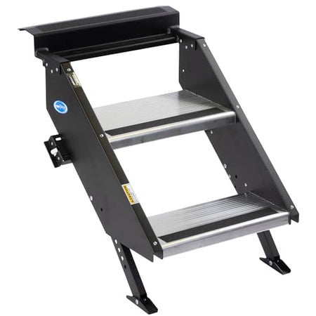 MORryde MORryde STP-201 StepAbove Fold-Up RV Entry Step - 2-Step (9" Step Rise), Fits 24" Door Width - Outdoor Depot