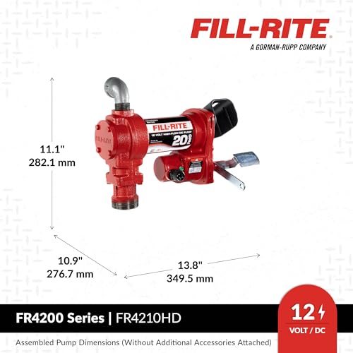 Fill-Rite Fill-Rite FR4210HD 12V 20 GPM Fuel Transfer Pump with Discharge Hose & Automatic Nozzle, Green | - Outdoor Depot