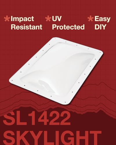 ICON ICON RV Skylight - SL1422C - Clear, Fits 14"x22" openings, 16"x26" overall, Outer Dome Skylight - Outdoor Depot