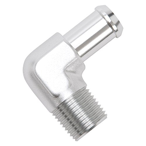 Edelbrock Edelbrock 8179 Heater Hose Fitting 90 Degree 1/2 in. NPT And 5/8 in. Barb Clear Anodized Heater - Outdoor Depot