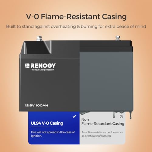 Renogy Renogy 12V 100Ah Bluetooth Self-Heating Lithium LiFePO4 Deep Cycle Battery, 5000+Deep Cycles, - Outdoor Depot