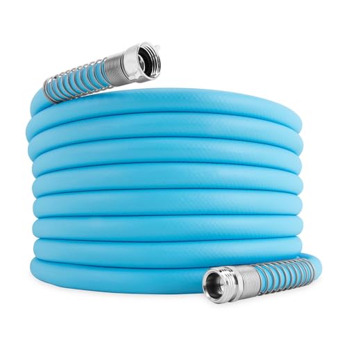 Camco EVOFlex 10-Ft RV Drinking Water Hose - Features Extra Flexible Design w/Stainless Steel Strain Relief Ends - Lead-Free, BPA-Free and Phthalate-Free - 5/8” Inside Diameter (22592)