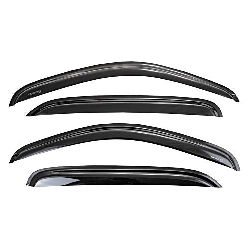 TrailFX Rainguard Window Vents for Jeep Gladiator JT 2020-2025 and Jeep Wrangler JL 2018-2025 Smoke Acrylic Low Profile Tape-On Side Window Deflectors TrailFX 4250H
