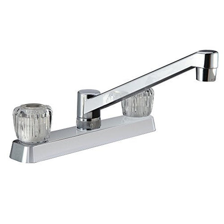 Dura Faucet Dura Faucet DF-PK600A-CP RV Kitchen Sink Faucet with Crystal Acrylic Knobs (Chrome) - Outdoor Depot