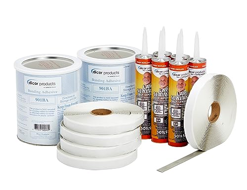 Dicor Dicor 401-CK-D RV Rubber Roof Kit - Bonding Adhesive, RV, Trailer, Motorhome Repair Butyl Tape, Lap - Outdoor Depot
