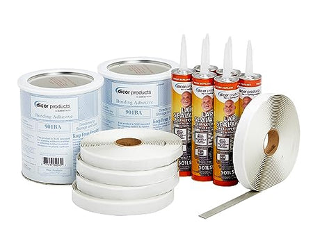Dicor Dicor 401-CK-D RV Rubber Roof Kit - Bonding Adhesive, RV, Trailer, Motorhome Repair Butyl Tape, Lap - Outdoor Depot
