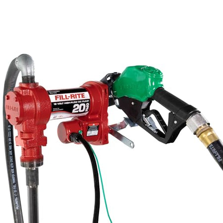 Fill-Rite Fill-Rite FR4210HD 12V 20 GPM Fuel Transfer Pump with Discharge Hose & Automatic Nozzle, Green | - Outdoor Depot