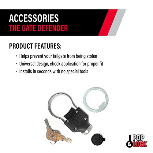 Pop & Lock Pop & Lock Universal Black Tailgate Lock, Key Lock, PL9900, The Gate Defender, Truck Theft - Outdoor Depot