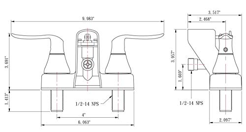 Dura Faucet Dura Faucet DF-SA110LH-SN RV Tub, Shower Faucet Valve Diverter with Winged Levers (Brushed Satin - Outdoor Depot