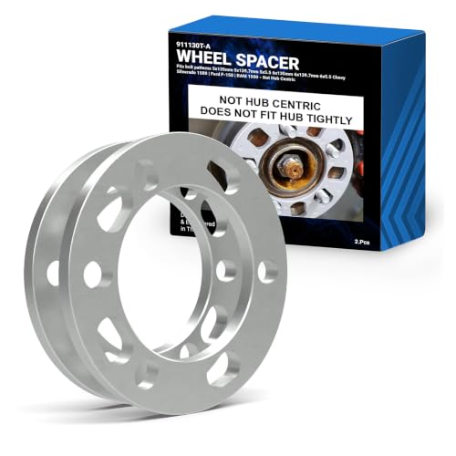 Wheel Accessories Parts 2 Pcs Die Cast Wheel Spacers 12mm 1/2" Thick Fits Bolt Patterns 5x135mm 5x139.7mm 5x5.5 6x135mm 6x139.7mm 6x5.5 Chevy Silverado 1500 ? Ford F-150 ? RAM 1500 - Not Hub Centric