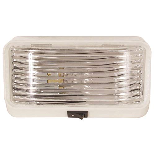 Optronics RVPL3CFS Rectangular Porchlight - Clear, White Housing