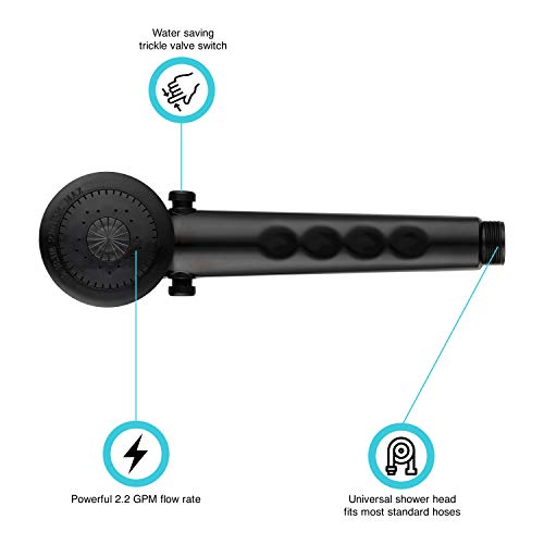 Dura Faucet Dura Faucet DF-SA135-BK Economical Shower Head, Handheld RV Replacement Wand - Universal Water - Outdoor Depot