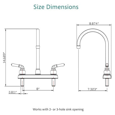 Dura Faucet Dura Faucet DF-PK330HC-SN RV J-Spout Kitchen Sink Faucet (Brushed Satin Nickel) - Outdoor Depot